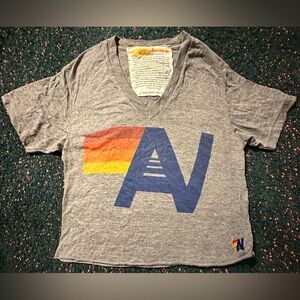 ‼️RARE‼️🎸AVIATOR NATION🎸🔥Logo Boyfriend V-Neck Tee—S